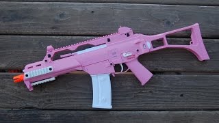 Evike Custom Pink HampKUmarex G36C AEG Overview [upl. by Retsehc]