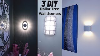 3 DIY Wall Sconces  How To Make HighEnd Glam Wall Sconce Using Dollar tree items [upl. by Whitver]