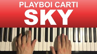 Playboi Carti  Sky Piano Tutorial Lesson [upl. by Uriel981]