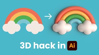 Easy 2D to 3D Illustration Hack for Beginners  Adobe Illustrator Tutorial [upl. by Harald]