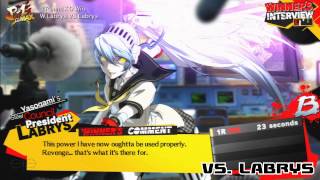 Persona 4 Arena Ultimax Labrys Win Quotes v2 [upl. by Akirret]