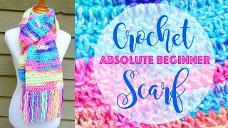 How To Crochet A Scarf for the Absolute Beginner [upl. by Liba]