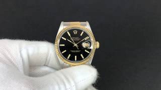 Rolex 16013 Datejust Oyster Perpetual Black Dial TwoTone 1987 [upl. by Rie]