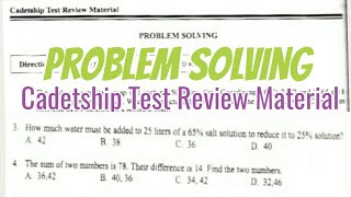 Problem Solving  Cadetship Test Review Material Mathematics part5 [upl. by Sieracki]