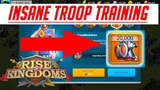 Insane Troop Training Lvl 5 Reserves War Machine  Rise of Kingdoms [upl. by Reich]