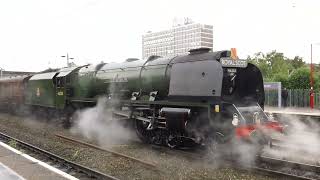 Duchess of Sutherland 46233 at Crewe station [upl. by Peisch578]