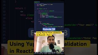 Using Yup for Form Validation in ReactJS  Part 1 😀 reactjstutorial [upl. by Lewse]