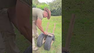 Garden Chair 🪚♻️🤠chair pallet tire reuse recycle build homemade idea relax garden [upl. by Irmgard448]