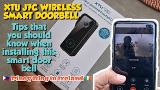 WIRELESS DOORBELL CAMERA • XTU J7C 2K UNBOXING REVIEW SETUP INSTALLATION WIFI W BATTERY [upl. by Sharona844]