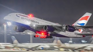 20 MINUTES of GREAT NIGHT Plane Spotting at San Francisco Airport SFOKSFO [upl. by Lasko]