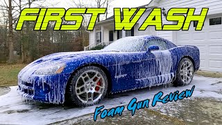 First Car Wash Using Adams Polishes Foam Gun  Dodge Viper [upl. by Iatnwahs]