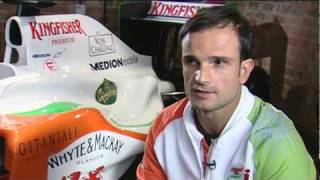 Vitantonio Liuzzi  Launch of the Force India VJM03 [upl. by Nyletac]