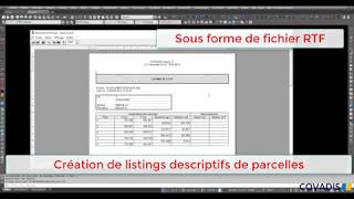 Covadis  divisions de parcelles et listings [upl. by Trisha]