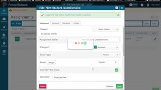 PowerSchool TutorialCreating Assignments [upl. by Cathrine]