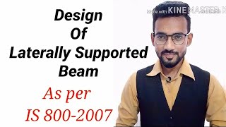 Design of laterally Supported Beam  Hindi [upl. by Willette251]