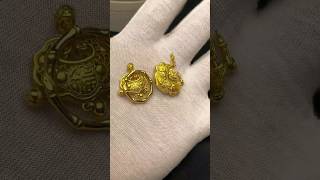 Wow Thats a Unique 24K Golden earrings Making Process trending shortvideo viral shorts video [upl. by Kolivas]