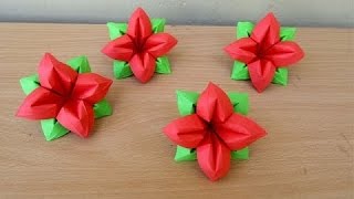 Hoe maak je een papieren bloem 4 Petals  Easy Tutorials  10 Minutes [upl. by Moody]