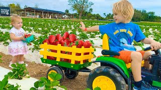 Chris and Mom learn to harvest berries at the farm [upl. by Elinnet]