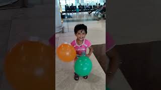 Abira enjoying with ballon at Airport [upl. by Bronk]