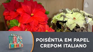 Enfeite de Natal Poinsétia Em Papel Crepom Italiano [upl. by Nadda880]