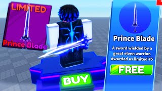 HOW TO GET NEW LIMITED PRINCE BLADE IN BLADE BALL FOR FREE Roblox [upl. by Oruhtra]