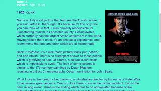 Movie Review Witness 1985 [upl. by Yelac]