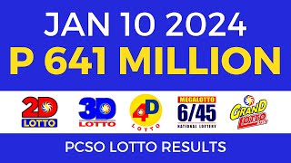 Lotto Result January 10 2024 9pm PCSO [upl. by Yanel101]