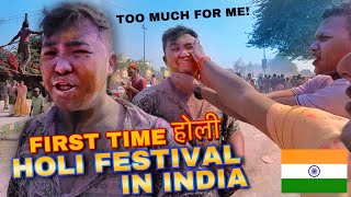 MY NIGHTMARE IN HOLI FESTIVAL IN INDIA 🇮🇳 VRINDAVAN VLOG [upl. by Cirilo]