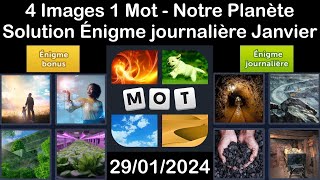 4 Images 1 Mot  Notre Planète  29012024  Solution Énigme Journalière  Janvier 2024 [upl. by Kokaras]