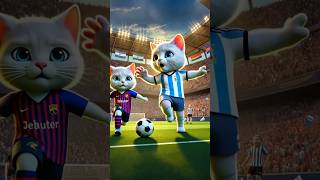 Kitten is a talented footballer but he got badly injured 🙀catlovers kittten cat aicat cutecat [upl. by Annoerb]