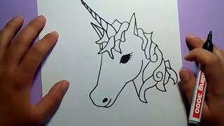 Como dibujar un unicornio paso a paso  How to draw a unicorn [upl. by Ailicec]