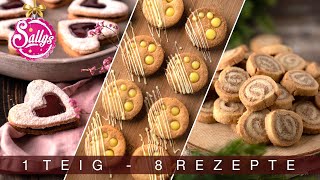 Plätzchen backen 1 Teig  8 Rezepte  Weihnachtsrezepte  Sallys Welt [upl. by Tterb]