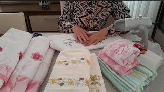 ASMR Towel Sounds  Towel Folding  Towel Treatment  Nail Scratching  Calming whisper NO TALKING [upl. by Nnairet]