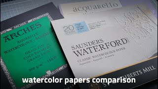 Arches vs Saunders Waterford vs Fabriano Artistico  watercolor papers comparison [upl. by Anircam]