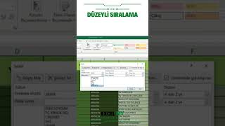 excel Düzeyli Sıralama  Çoklu Sıralama Yapma shorts [upl. by Aikrehs]