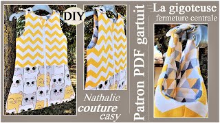 la gigoteuse 06 mois avec fermeture centrale patron PDF offert par Nathalie couture easy [upl. by Adaran]