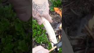 Gluing A Copper Axe Head  Otzi The Ice Man Style bushcraft otzi primitiveskills survival [upl. by Blumenthal]