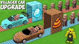 New DIAMOND vs DIRT CARS FOR VILLAGERS FACTORY in Minecraft  VEHICLE UPGRADE [upl. by Suivatnad]