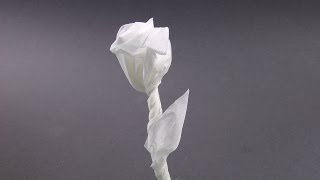 Napkin Rose for valentines day  origami [upl. by Eolc]