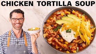 Easy Chicken Tortilla Soup Recipe [upl. by Yelik326]