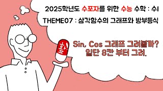 2025학년도 수포자를 위한 수능 수학I  THEME07 삼각함수의 그래프와 방부등식 [upl. by Millford]