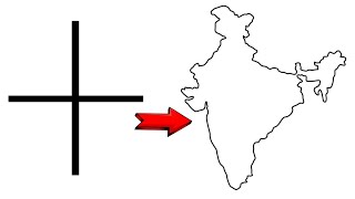 How to draw Indian Map From  symbol  Easy Indian Map Drawing for beginners [upl. by Ilrebmyk]