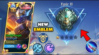 GRANGER ONE SHOT IS BACK NEW EMBLEM FOR THIS NEW SEASON🔥 I TRY SOLO RANK IN EPICAL GLORY MLBB [upl. by Ahsote]