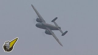 B25 Mitchell Bomber  Low With Thumping Radial Engines [upl. by Andreana]