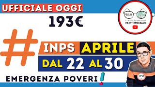 UFFICIALE OGGI INPS ⚠️STOP 22 APRILE NUOVE DATE ANTICIPI RDC AUF EMERGENZA POVERI BONUS REM INVALIDI [upl. by Paquito]