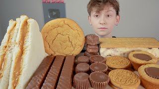 ASMR Chocolate Peanut Butter Desserts Big Cookie Ice Cream Sandwich Reeses Cookie Cup Snickers [upl. by Eldwun]