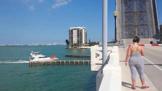 Drawbridge Opening Historic Venetian Causeway Miami Florida [upl. by Leifer]