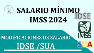 SALARIO MINIMO IMSS 2024 Modificación del Salario Diario Integrado en IDSE y SUA 2024 [upl. by Nottage]