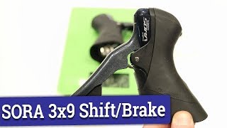 Shimano 3x9 Sora R3030 Shift Brake Levers Feature Review and Weight [upl. by Ileyan]