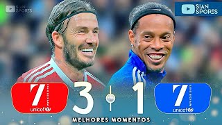 APOSENTADO E LINDO DAVID BECKHAM E RONALDINHO DESTRUÍRAM NESSE AMISTOSO CONTRA AS LENDAS DO FUTEBOL [upl. by Enilesor460]